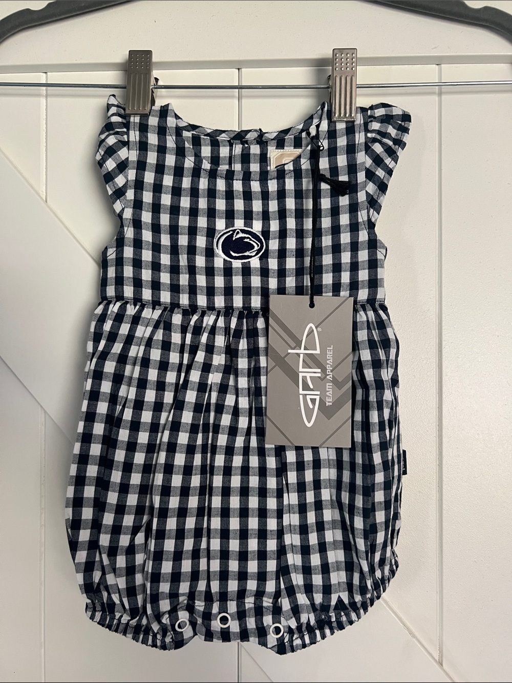Garb | Penn State Navy Gingham Romper